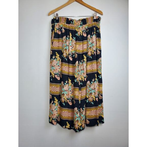 Vintage 90s Ms Interpret Womens Pants Wide Leg Crop High Rise Floral Pleated 12 - Picture 8 of 11